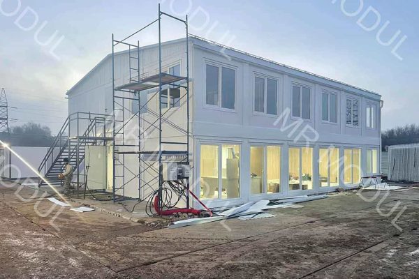 Модульное здание 345м2  артикул 100150 фотография процесса сборки вид 10