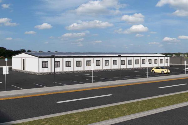 Модульное общежитие 553 кв.м. артикул МО 8- 553 фасад вид 2