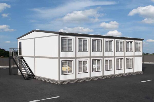 Модульное здание 201,6 кв.м. площадью артикул вп 4 - 202 фасад вид 2