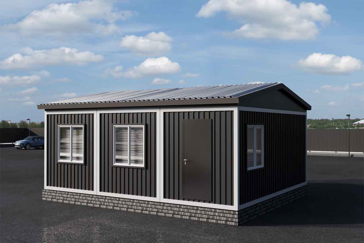 Модульное здание абк 43 кв.м. артикул АБК 3 - 43 фасад вид 1