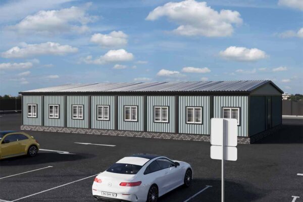 Модульное здание общежития 230.4 кв.м. артикул МО 2 - 230 фасад вид 1