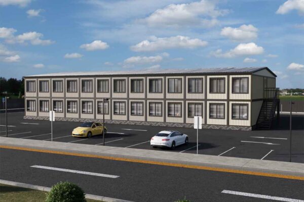 модульное здание общежития артикул вп 1 - 874 фасад вид 2