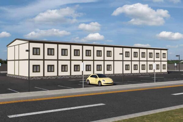 Модульное здание общежития МО 1 - 806 вид фасада 2