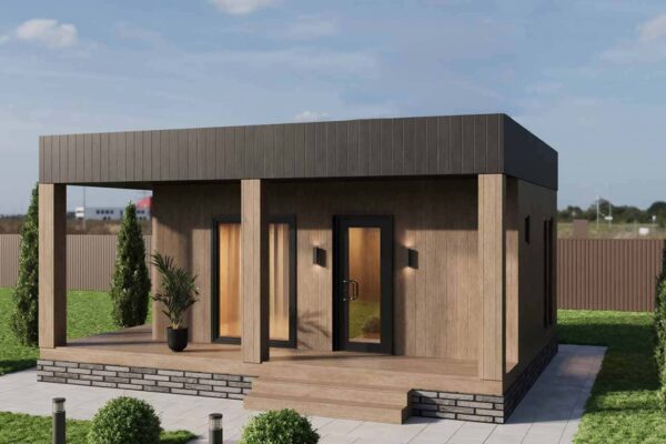 Модульный дом 29 кв.м. артикул мд5-29 фасад вид 1