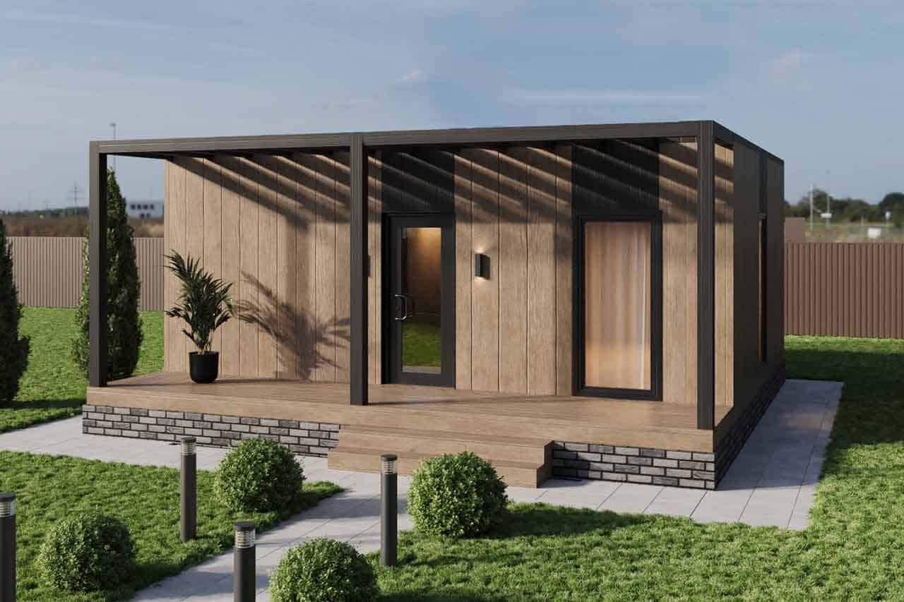 Модульный дом 43 кв.м. артикул мд6-43 фасад вид 1