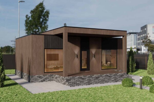 Модульный дом 50 м2 МД-5-50 фасад вид 2