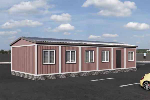 Модульный офис 86,4м2 14,4х6м с двускатной крышей