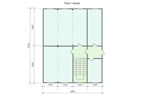 План 1 этажа модульного здания площадь 230,4м2 артикул ВП3 - 230