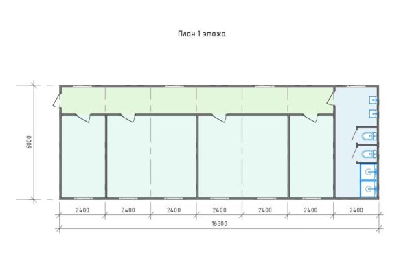 План 1 этажа модульного здания ВП4 - 202