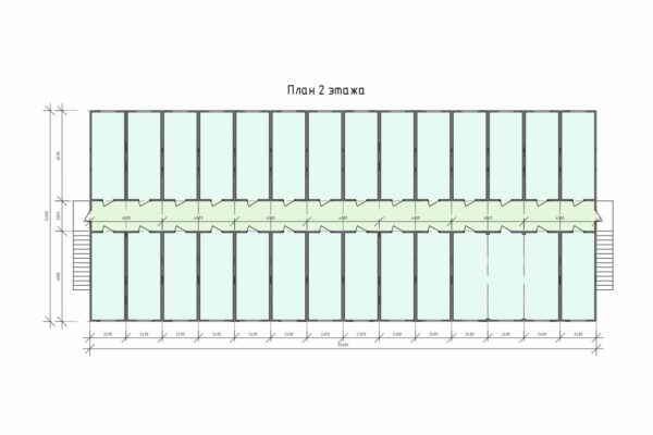 План 2 этажа модульного здания 940.8 кв.м. площадью артикул вп 5 - 941
