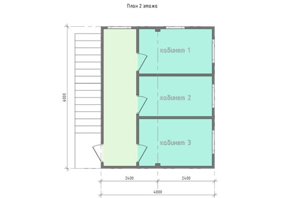 План 2 этажа модульной раздевалки 58 м2 артикул МР2 - 58