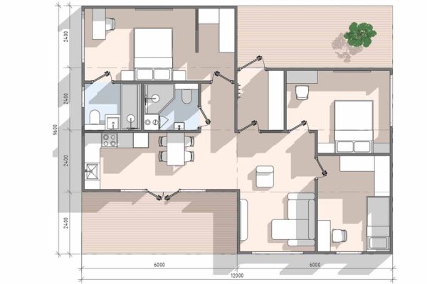 Планировка модульного дома 86 кв.м. артикул МД-9 - 86