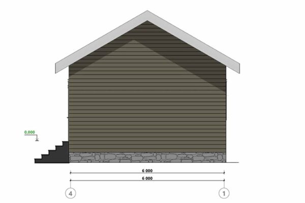 фасад барнхауса БД-9-66 в осях 4-1