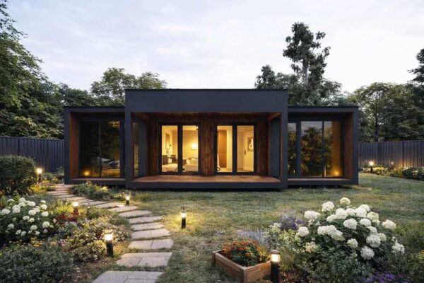 Модульный дом МД-27-93 фасад фронтальный вид 2