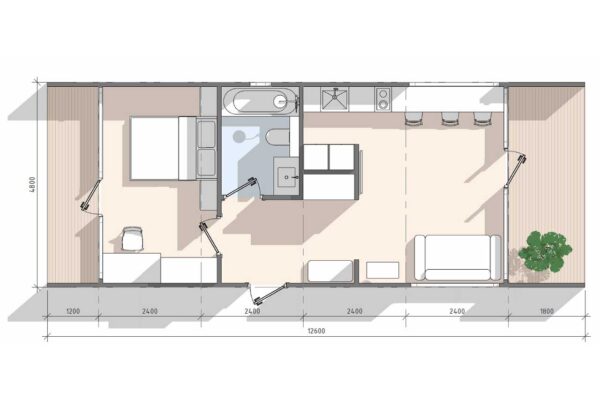 Планировка модульного дома МД-35-46