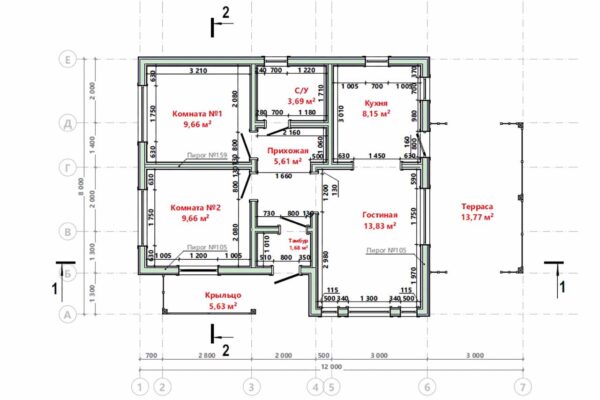 Планировка барнхауса БД-10-85