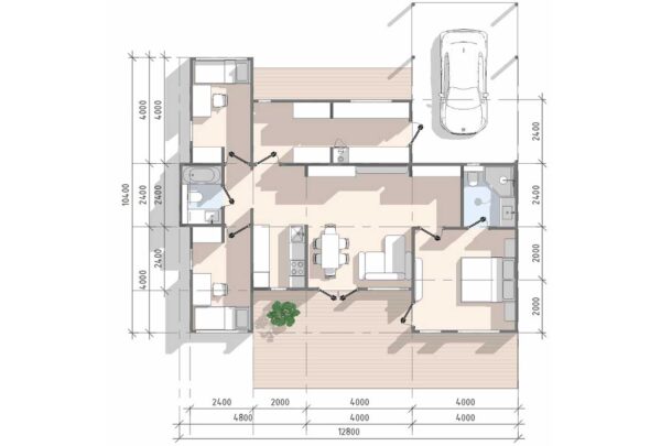 Планировка модульного дома МД-29-95