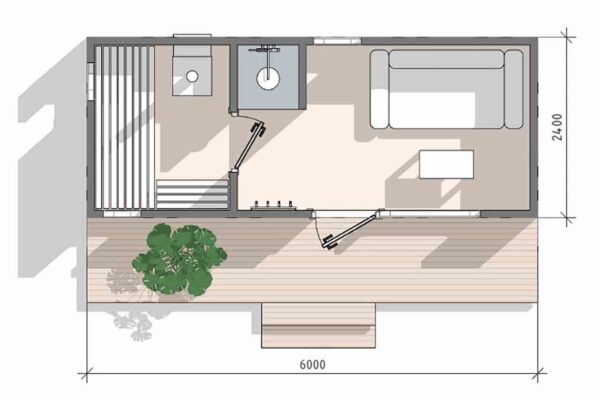 Проект бани 2-14 планировка