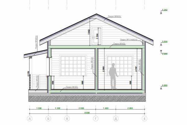 Разрез 2-2 барнхауса БД-10-85