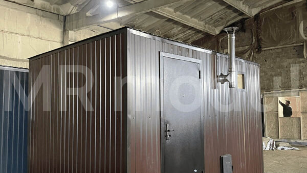 Баня на металлокаркасе-шоколад