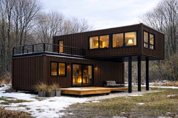 Двухэтажный модульный дом МД-42 вид 2