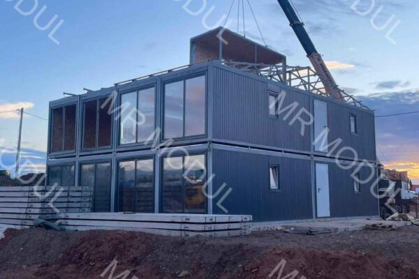 Модульное здание с панорамным остеклением 240 м2 100151