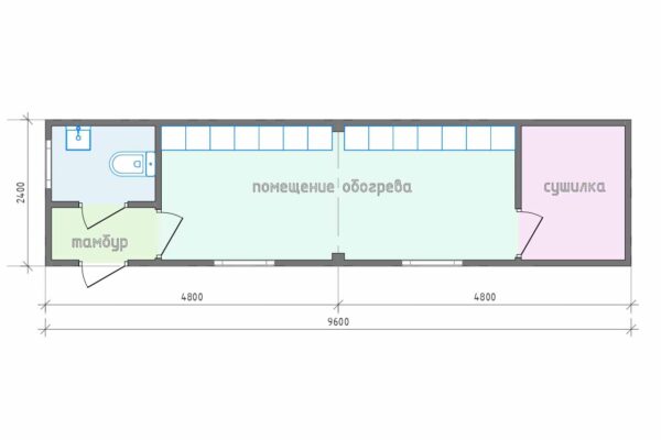 Модульная раздевалка 23 м2 МР-1-23