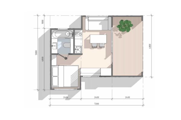 Модульный дом 35 м2 МД-30-35