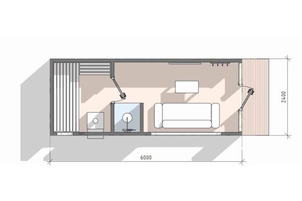 Планировка Бани-5-14 в стиле барнхаус