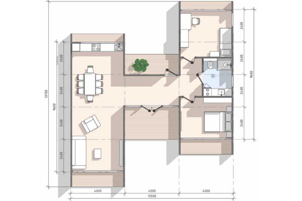 Модульный дом 86 м2 МД-28-86