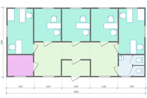 Модульное здание АБК 72 м2 АБК 4-72