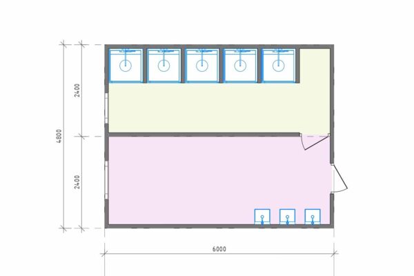 Модульная раздевалка 29 м2 МР-3-29